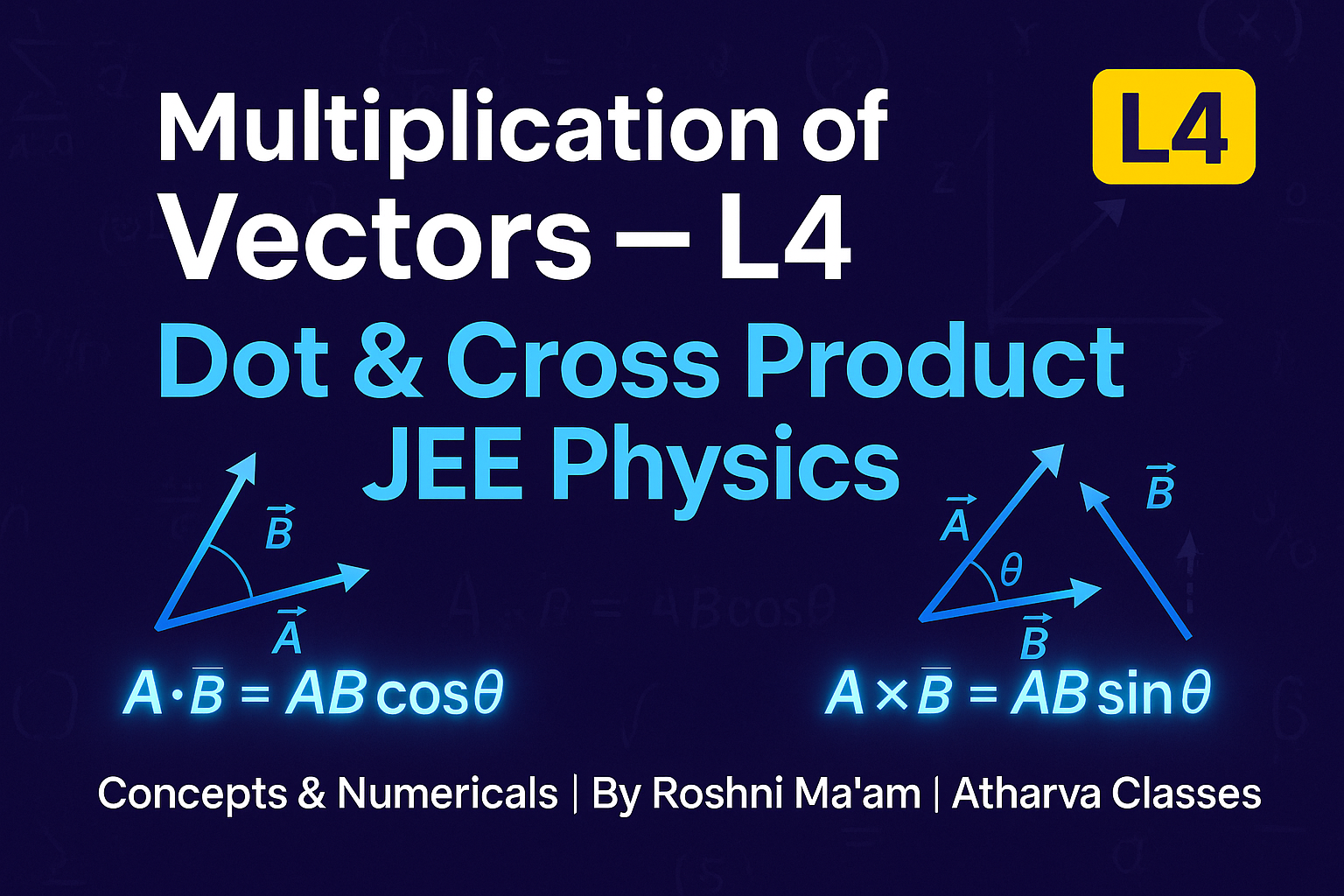 Multiplication of Vectors | Vectors - L4 (Concepts & Numericals) | IIT JEE Physics